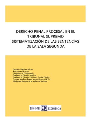cover image of Derecho Penal Procesal en el Tribunal Supremo